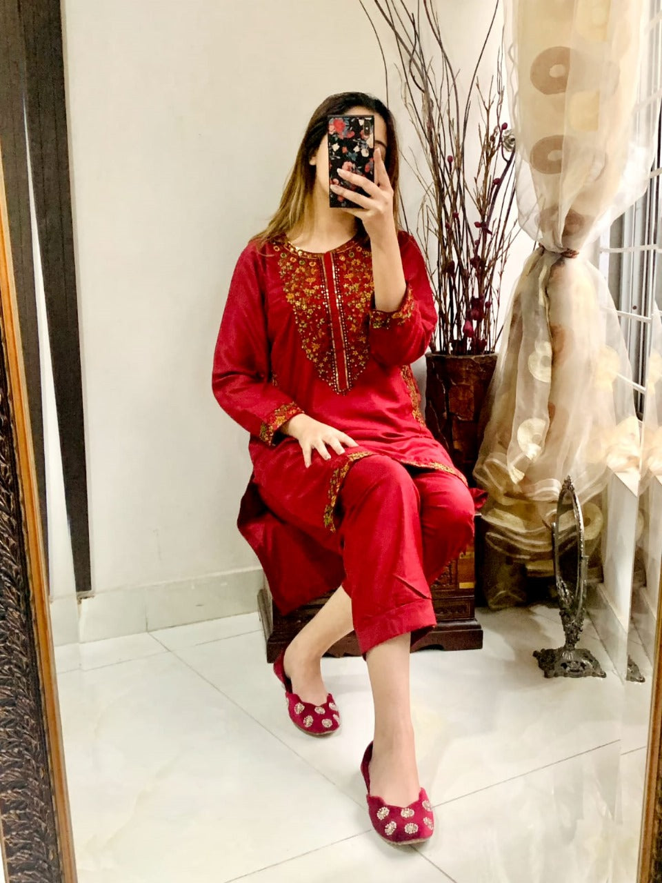 Pocket Sequence Embroidery 2Pc