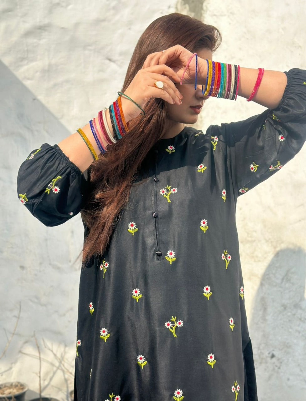 Floral 2PC Summer Embroidered Dress