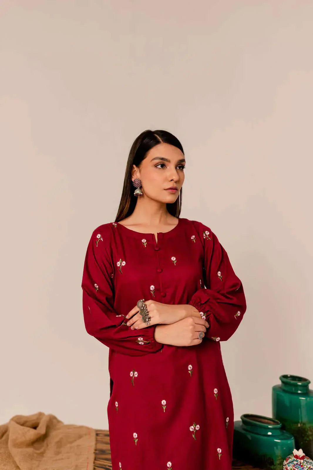 Floral 2PC Summer Embroidered Dress