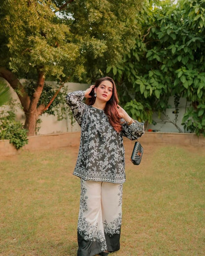 Shamoze Silk Digital Print Shirt & Trouser