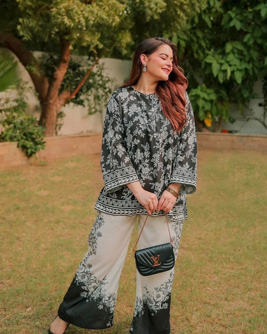 Shamoze Silk Digital Print Shirt & Trouser