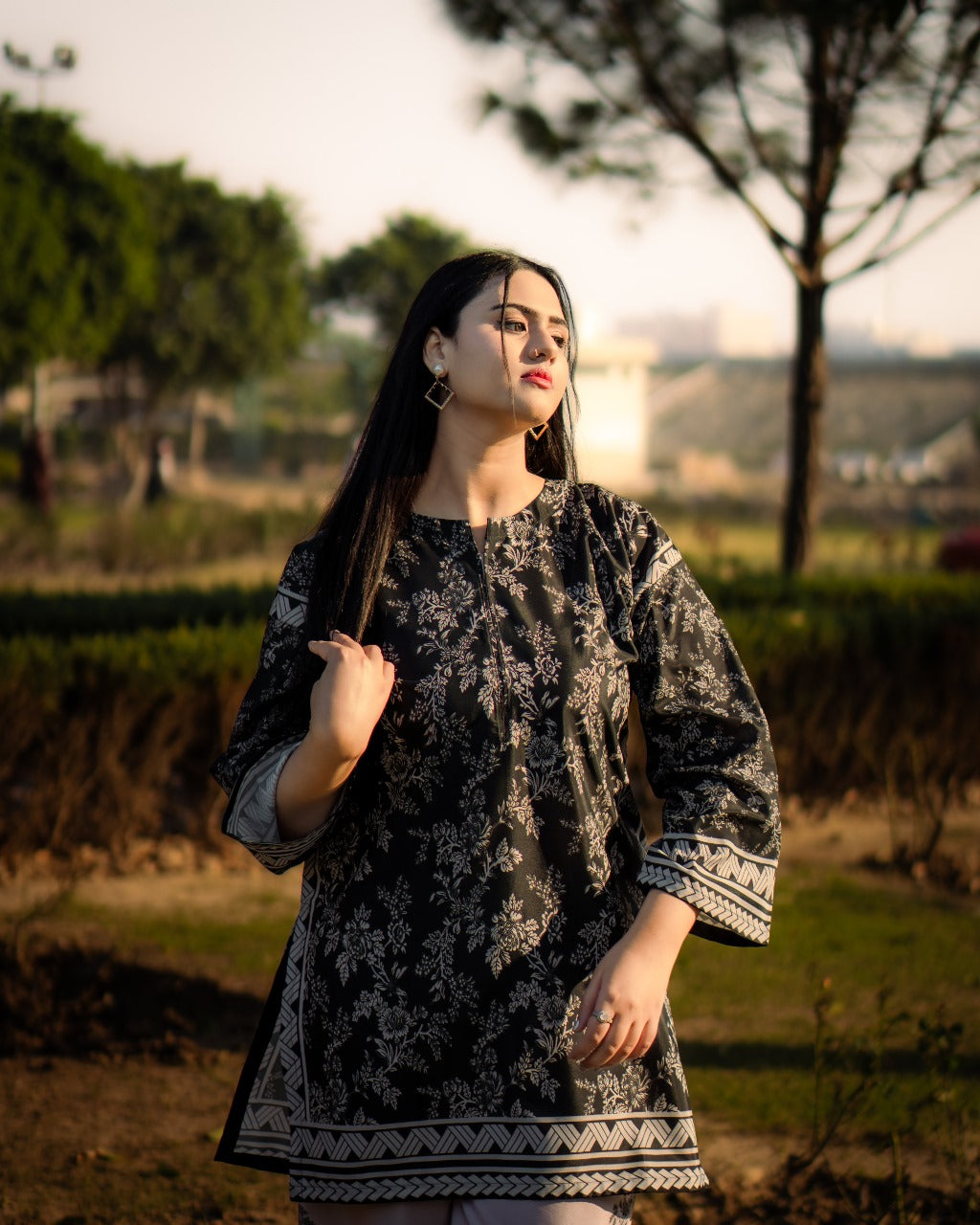 Shamoze Silk Digital Print Shirt & Trouser