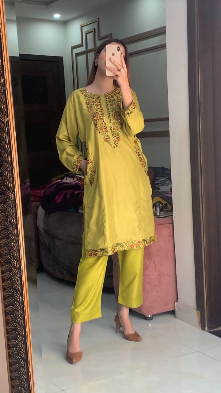 Pocket Sequence Embroidery 2Pc